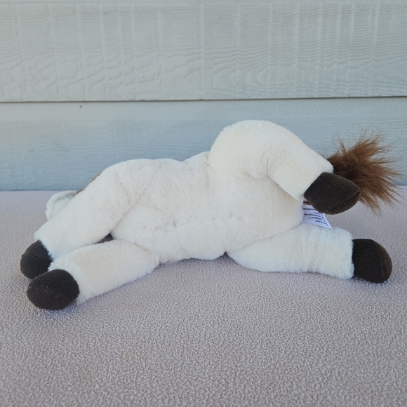 FAO Schwarz Pinto Horse Pony Plush 14" Laying Down Adopt A Pet Brown White - Picture 6 of 12